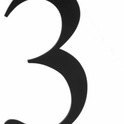 Timeless Wrought Iron Black 6" Wrought Iron House Number, 3