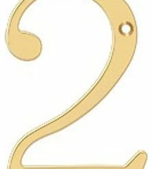Deltana RN4-2 4" Numbers, Solid Brass, Lifetime Brass