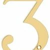 Deltana RN6-3 6" Numbers, Solid Brass, Lifetime Brass