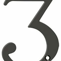 Deltana RN6-3U10B 6" Numbers, Solid Brass, Oil Rubbed Bronze