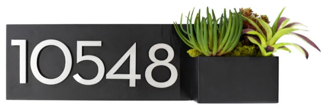 Modern Aspect Vista View House Number Plaque, 24"W X 7"H, Black, With Numbers 3 Modern Aspect Vista View House Number Plaque, 24"W X 7"H, Black, With Numbers