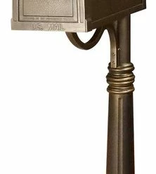 Special Lite Products Company Special Lite Berkshire Curbside Mailbox With Ashland Post, Hand Rubbed Bronze