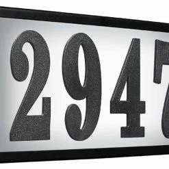 QualArc Serrano Standard Lighted Address Plaque W/LED Lights "Do It Yourself Kit", Black