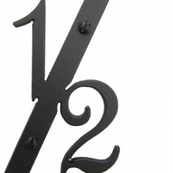Bushere & Son Iron Studio Inc. Classic Smooth Spanish Style Address Numbers, Black, 1/2