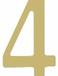Special Lite Products Company 3" Brass Self Adhesive Address, Number 4