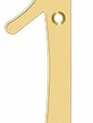 Deltana RN6-1 6" Numbers, Solid Brass, Lifetime Brass