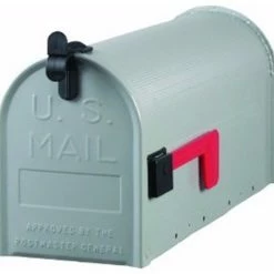 Solar Group Gibraltar ST100000 Grayson Galvanized-Steel Rural Mailbox, Standard Size, Gray