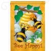 Breeze Decor Bee Happy 2-Sided Impression Garden Flag
