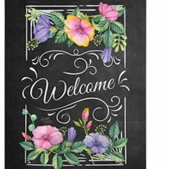 Breeze Decor Welcome Blooming Welcome 2-Sided Vertical Impression House Flag
