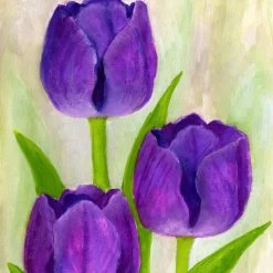The-store Purple Tulips By Maureen Bonfield Flag Canvas House Size