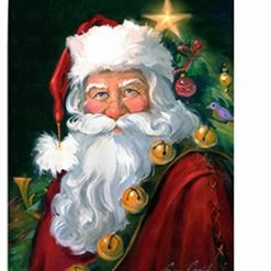 Breeze Decor Christmas Santa Portrait 2-Sided Vertical Impression House Flag