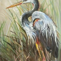 The-store Blue Heron Gazing West Flag Canvas