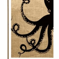 TheWatsonShop Octopus Burlap Garden Flag