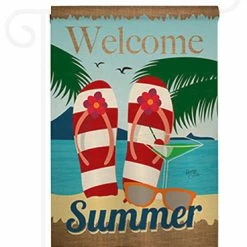 Breeze Decor Summer Welcome Summer 2-Sided Impression Garden Flag