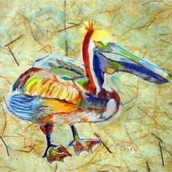 Betsy Drake Interiors Betsy Drake Heathcliff Pelican Outdoor Wall Hanging 24x30