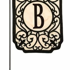 Evergreen Enterprises Monogram Garden Flag B 13"x18," Filigree