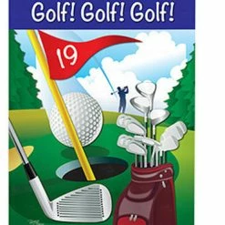 Breeze Decor Sports Golf!, Golf!, Golf! 2-Sided Vertical Impression House Flag