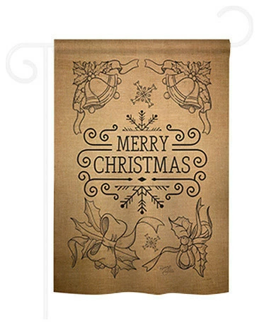Breeze Decor Christmas Merry Christmas Bells 2-Sided Impression Garden Flag