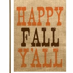 TheWatsonShop Happy Fall Y'all Burlap Garden Flag