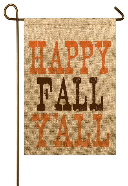 TheWatsonShop Happy Fall Y'all Burlap Garden Flag