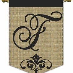 New And Exciting Dicksons And Jozie B. Garden Burlap Monogram F