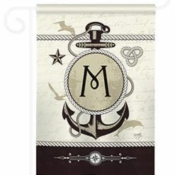 Breeze Decor Nautical M Monogram 2-Sided Impression Garden Flag