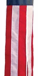In The Breeze U.S. Stars And Stripes Embroidered Windsock, 60"