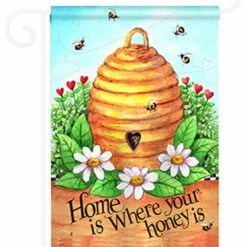 Breeze Decor Bee Hive Home 2-Sided Impression Garden Flag