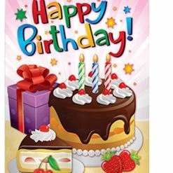 Breeze Decor Party & Celebratio Happy Birthday 2-Sided Vertical Impression House Flag