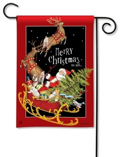 Studio M By Magnet Works Santa's Sleigh Garden Flag 3 Studio M By Magnet Works Santa's Sleigh Garden Flag