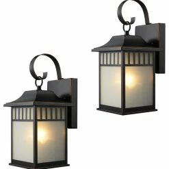 Door Corner Oil Rubbed Bronze Outdoor Patio/Porch Exterior Light Fixtures, Set Of 2