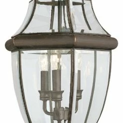 Sea Gull Lighting 3-Light Outdoor Post Lantern, Bronze