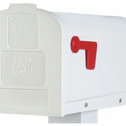 Solar Group Gibraltar PL10W0201 Parson Post Mount Polypropylene Rural Mailbox, White