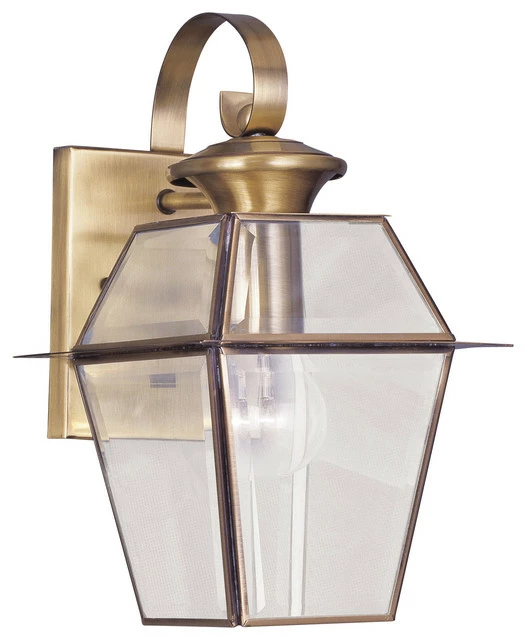Livex Lighting Inc. Westover Outdoor Wall Lantern, Antique Brass