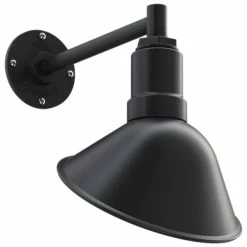 Steel Lighting Co. The Del Rey Barn Light - Short Angled Sign Light, Matte Black Inlay