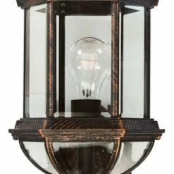 Trans Globe Lighting 1 Light Coach Lantern, Black Copper