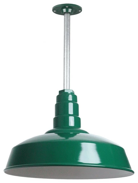Steel Lighting Co. Barn Lighting 16" Pendant With Rigid Stem, Green