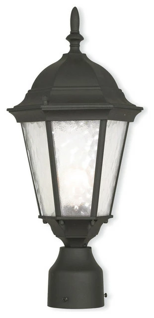 Livex Lighting Inc. Outdoor Post-Top Lantern With Clear Water Glass, Textured Black