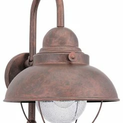 Sea Gull Lighting 1-Light Outdoor Lantern, Weathered Copper