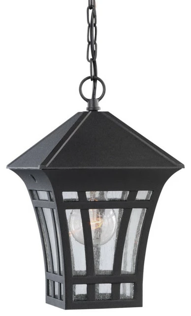 Sea Gull Lighting Sea Gull Herrington 1-Light Outdoor Pendant 69131-12, Black