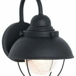 Sea Gull Lighting 1-Light Outdoor Lantern, Black