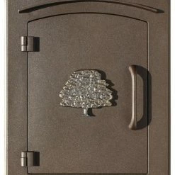 Qual Arc Non-Locking Column Mount Mailbox With "Decorative Oak Tree Logo", Bronze