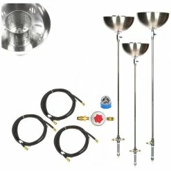 Easy Fire Pits 3 Pack Portable Propane 72"Stainless Steel Tiki Type Torches