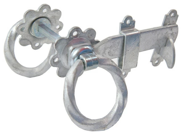 Gatemate Twisted Ring Latches, Galvanized, 6", Latch 3 Gatemate Twisted Ring Latches, Galvanized, 6", Latch