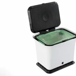 FC Brands LLC Fresh Air Odor-Free Kitchen Compost Collector, Black/White