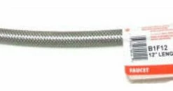 Fluidmaster B1F12 Faucet Connector, 12", Braided Stainless Steel