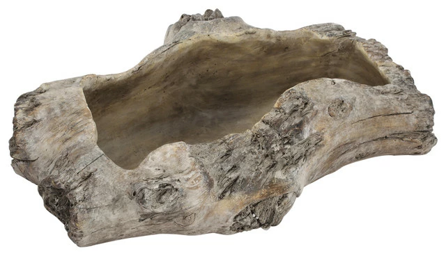 AB Home Medium Haven Cement Planter In Natural Finish HP0628