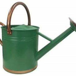 Gardener Select Metal Watering Can, Green With Copper 3.5L, 0.92 Gallons