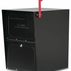 Architectural Mailboxes Oasis Locking Post Mount Mailbox, Black