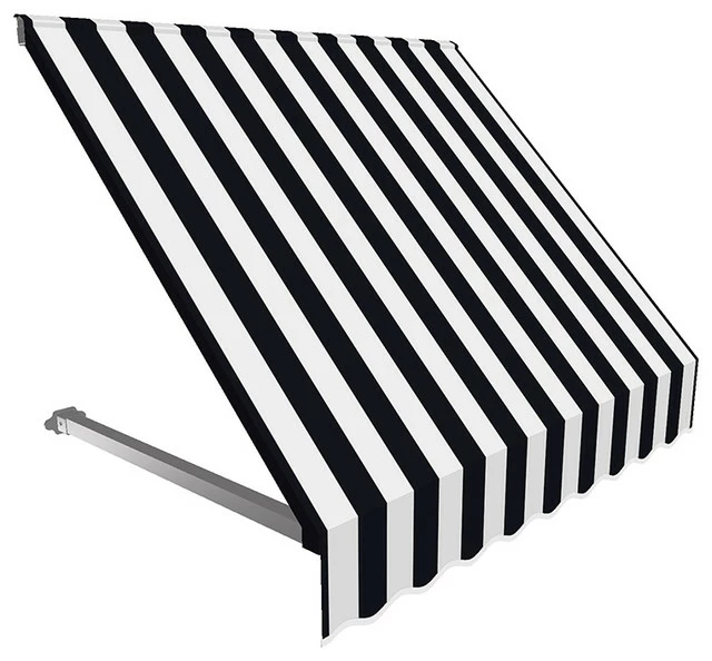 Awntech Corporation 4' Dallas Retro Window/Entry Awning, Black/White 3 Awntech Corporation 4' Dallas Retro Window/Entry Awning, Black/White